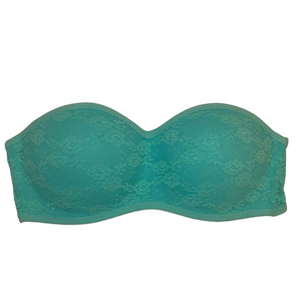 Victorias Secret PINK Turquoise Lace Bandeau Bra Small